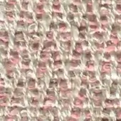 Woven tweed-like fabric sample in pale beige and muted rose pink, featuring a dense grid pattern with nubby yarns and a matte finish.